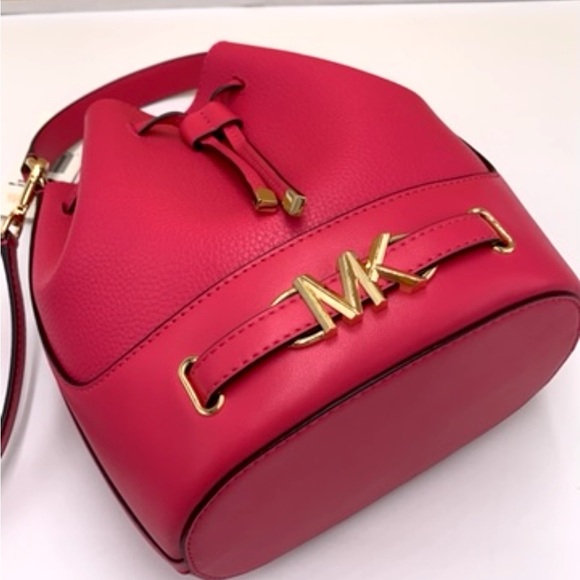 MICHAEL KORS REED MEDIUM BELTED BACKED MESSENGER CROSSBODY BAG ELECTRIC PINK COL - Picture 8 of 13